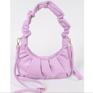 NWT Trendy Pleated Simple Shoulder Bag In Lavender